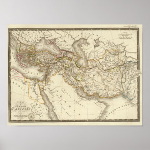Classical World Eastern Hemisphere Map Poster