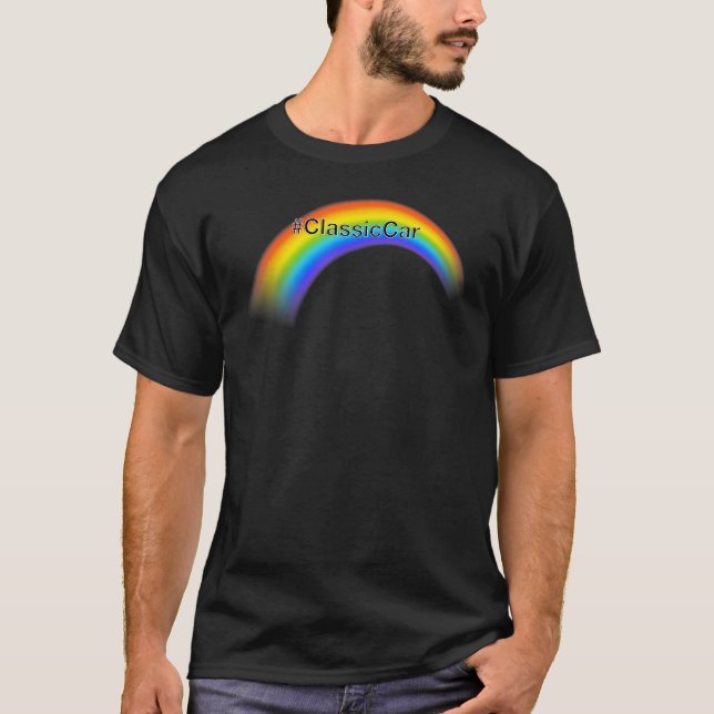 ClassicCar Hashtag Rainbow T-Shirt (Vorderseite)