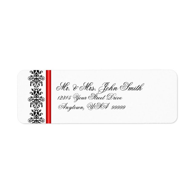 Classico Red Return Address Label (Vorne)