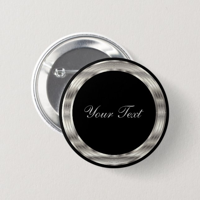 Classiy Silver and Black Template Button (Vorne & Hinten)