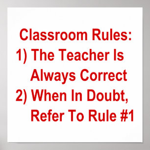 Classroom Rules (all red text) Poster
