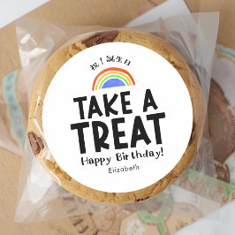 Classroom Treat Birthday Rainbow Simple Runder Aufkleber