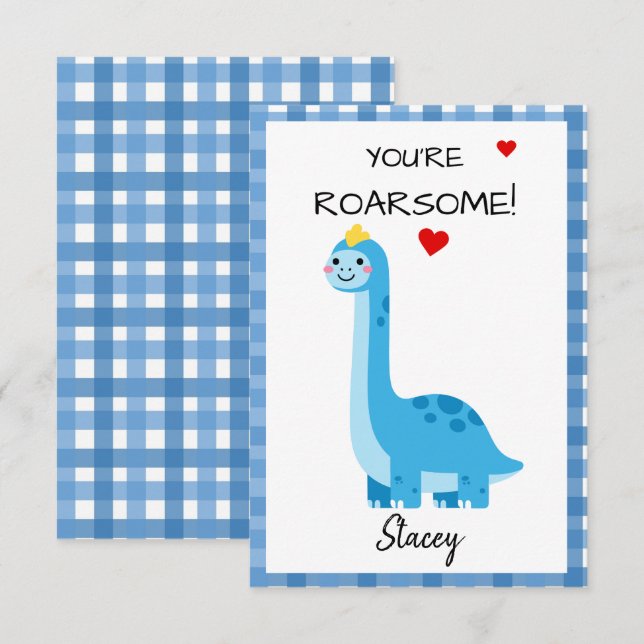 Classroom Valentine Dinosaur You're Roarsome! (Vorne/Hinten)