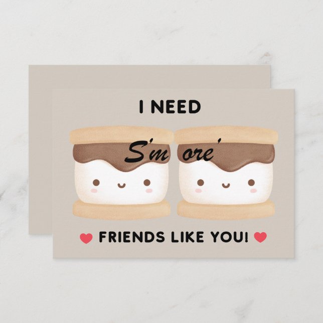 Classroom Valentine "S'more Friends Like You" (Vorne/Hinten)