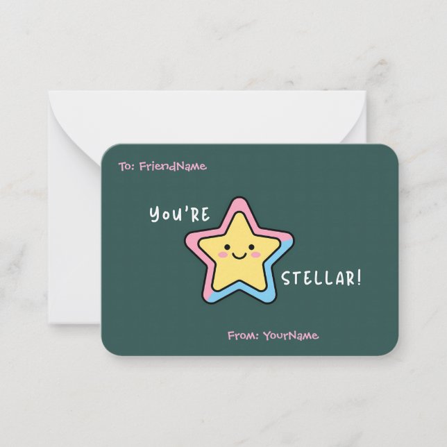 Classroom Valentines Card – You’re Stellar Mitteilungskarte (Vorderseite)