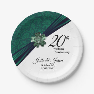 Classy 20. Emerald Wedding Anniversary Design Pappteller