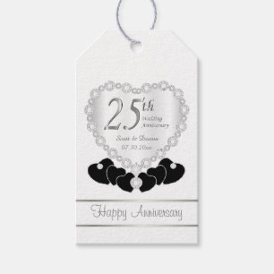 Classy 25. Silver Wedding Anniversary Geschenkanhänger