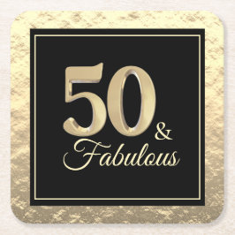Classy 50 & Fabulous Gold Geburtstag Rechteckiger Pappuntersetzer