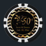Classy 50. Goldener Hochzeitstag Pokerchips<br><div class="desc">Poker Chips. 50. Golden Wedding Anniversary Design für Sie bereit zu personalisieren. ✔ HINWEIS: ÄNDERN SIE NUR DIE VORLAGEBEREICHE, DIE SIE BENÖTIGEN! 😀 Sie können den Text bei Bedarf entfernen und neu hinzufügen, was immer Sie möchten und welchen Schriftart Sie möchten. 📌 Wenn Sie weitere Anpassungen benötigen, klicken Sie bitte...</div>