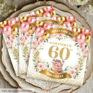 Classy 60. Geburtstag Napkins Boho floral Accents Serviette