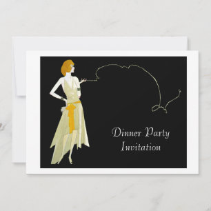Classy Abend Dinner Party Einladung Card