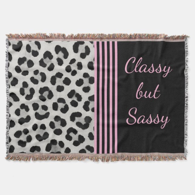 Classy, aber Sassy Snow Leopard Decke (Vorderseite)