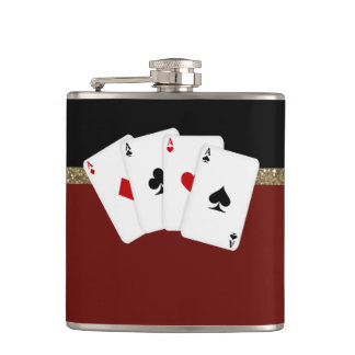 Classy Aces Poker Flachmann
