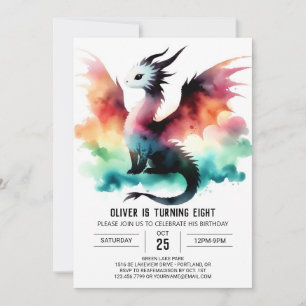 Classy Adorable Dragon Geburtstagsfeier Einladung