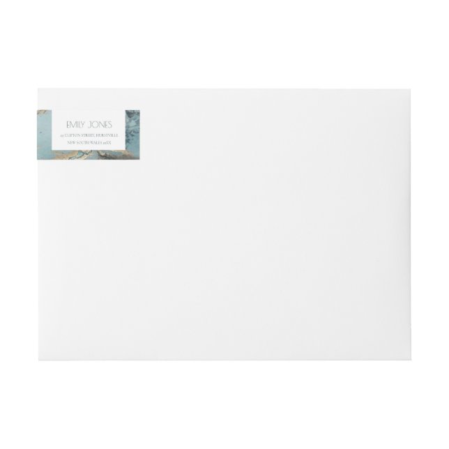 CLASSY AQUA DUSKY BLAUE GOLD AGATE MONOGRAM WEDD (Vorderseite)