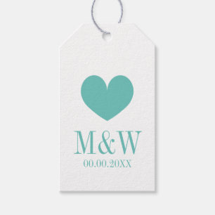 Classy aquamarin Blue Custom Hochzeitsbegünstige G Geschenkanhänger