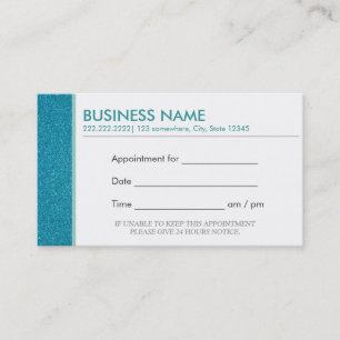 Classy Aquamarine Glitzer Ernennung Business Cards Terminkarte