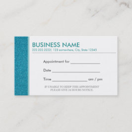 Classy Aquamarine Glitzer Ernennung Business Cards Terminkarte
