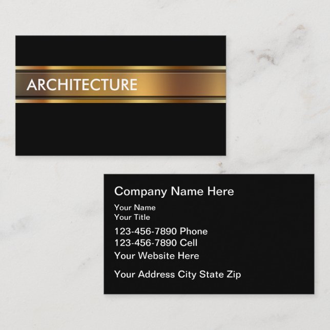 Classy Architect Modern Business Cards Visitenkarte (Vorne/Hinten)