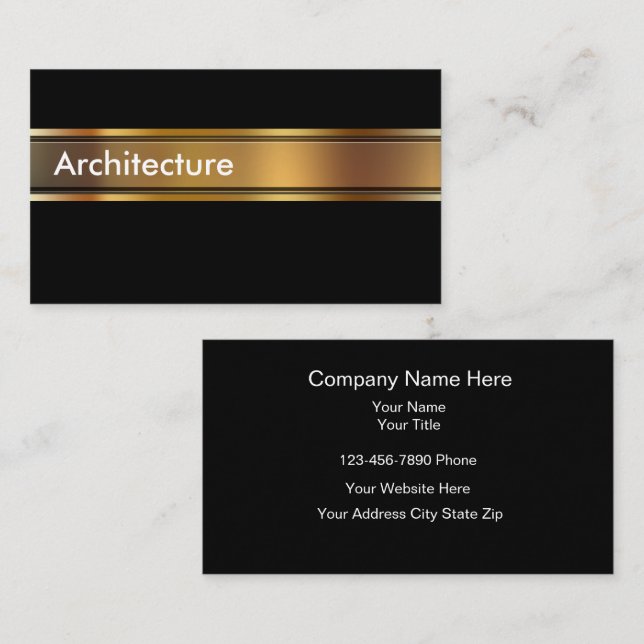 Classy Architect Theme Business Cards Visitenkarte (Vorne/Hinten)