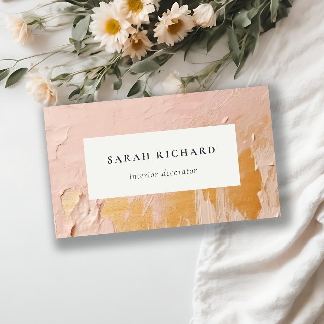 Classy Artistic Bush Rosa Gold Öl Farbe Textur Visitenkarte (Von Creator hochgeladen)