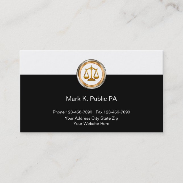 Classy Attorney Business Cards Visitenkarte (Vorderseite)