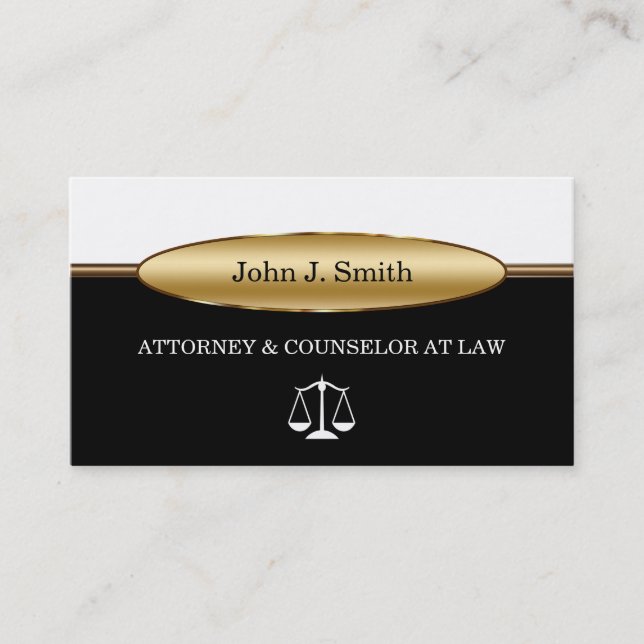 Classy Attorney Business Cards Visitenkarte (Vorderseite)