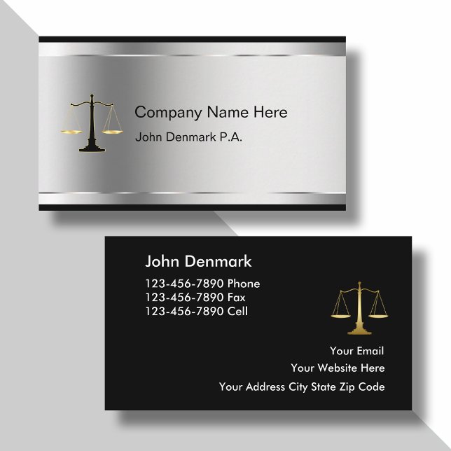 Classy Attorney Business Cards Visitenkarte (Von Creator hochgeladen)