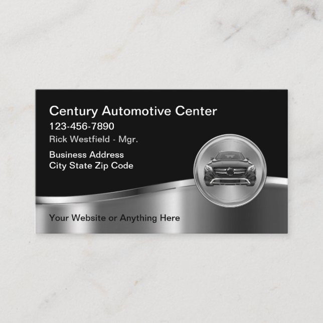 Classy Automotive Modern Business Cards Visitenkarte (Vorderseite)