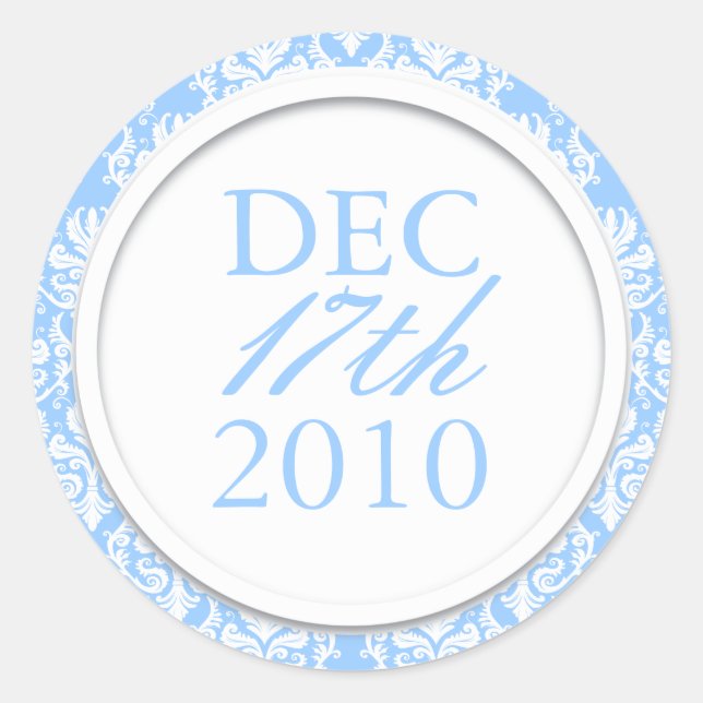 Classy Baby Blue Wedding Stickers (Vorderseite)