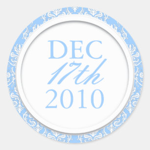 Classy Baby Blue Wedding Stickers