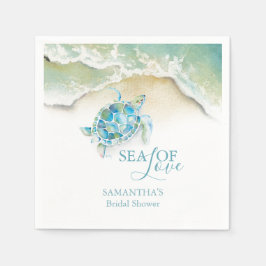 Classy Beach Bridal Shower Napkins Serviette