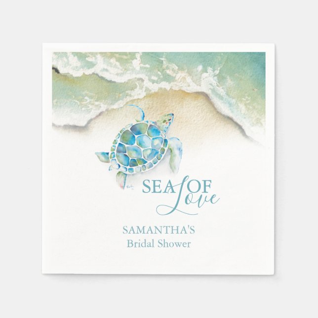 Classy Beach Bridal Shower Napkins Serviette (Vorderseite)