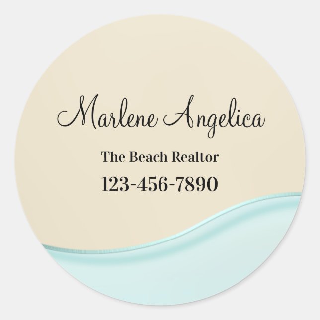 Classy Beach Theme Realtor Aufkleber (Vorderseite)