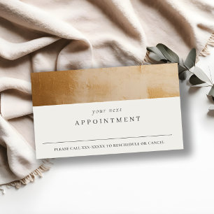 Classy Beige Gold Öl Paint Texture Ernennung Visitenkarte