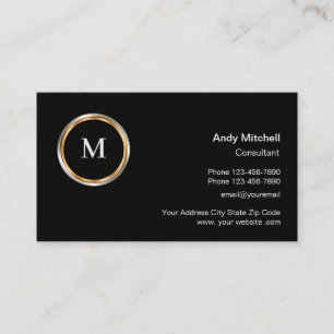 Classy Beruflich Monogram Business Consultant Visitenkarte