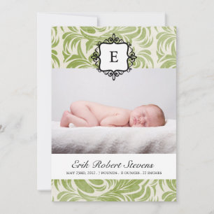 Classy Birth Announcement Foto-Karte Ankündigung