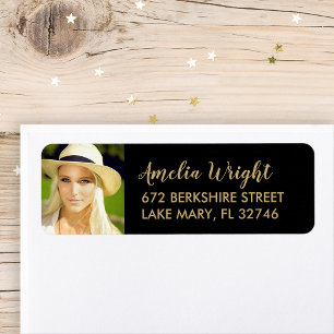 Classy Black and Gold Custom Foto Abschluss