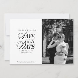 Classy Black and White Elegant Save the Date Card