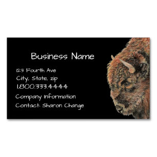 Classy Black Bison, Buffalo Business Card Magnetische Visitenkarte