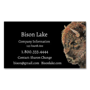 Classy Black Bison, Buffalo Business Card Magnetische Visitenkarte