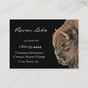 Classy Black Bison, Buffalo Business Card Visitenkarte