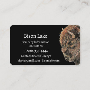 Classy Black Bison, Buffalo Business Card Visitenkarte