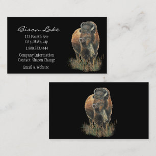Classy Black Bison, Buffalo Business Card Visitenkarte