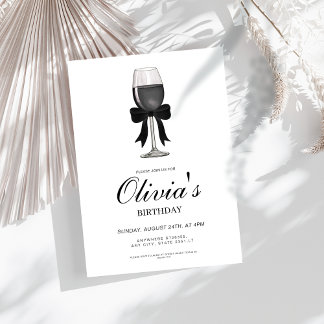 Classy Black-Bogen-Geburtstagsparty Einladung