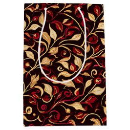 Classy Black, Burgund und Gold Weihnachtsweine Mittlere Geschenktüte