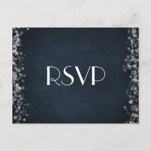 Classy Black Chalkboard Bokeh Lights UAWG Einladungspostkarte