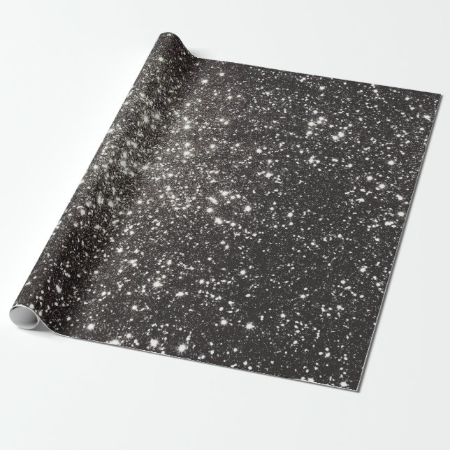 Classy Black Glitzer Shiny Glimmer Glamour Geschenkpapier (Ungerollt)