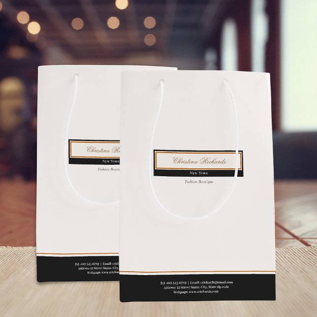 Classy Black Ivory Mittlere Geschenktüte (Von Creator hochgeladen)