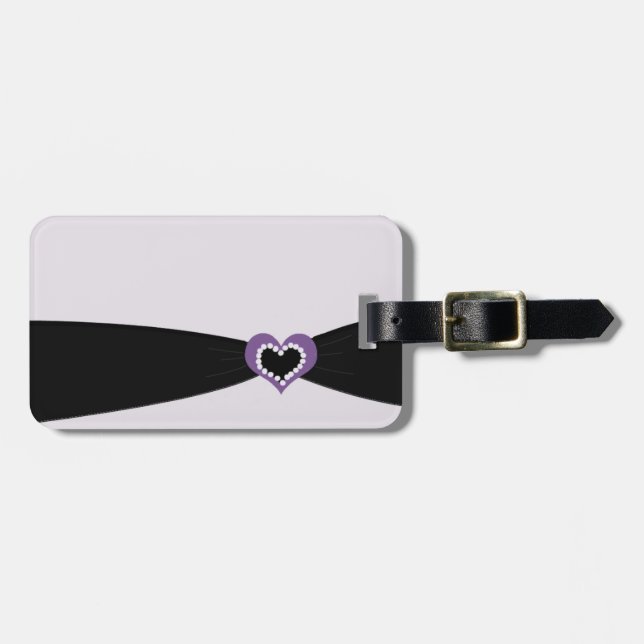 Classy Black Ribbon Gepäckmarke Gepäckanhänger (Vorderseite horizontal)